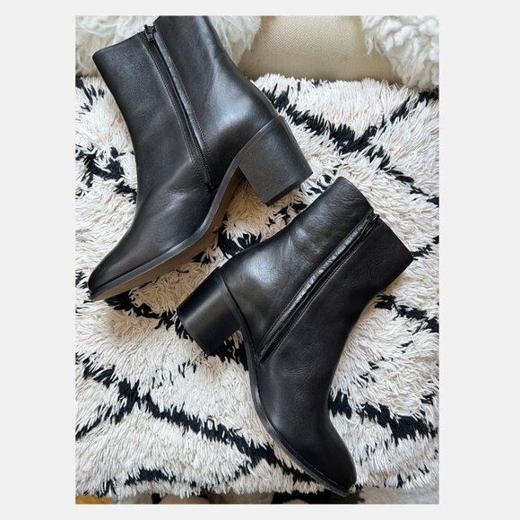 ANTHROPOLOGIE - Leather Heeled Ankle Boots - Picture 6 of 7
